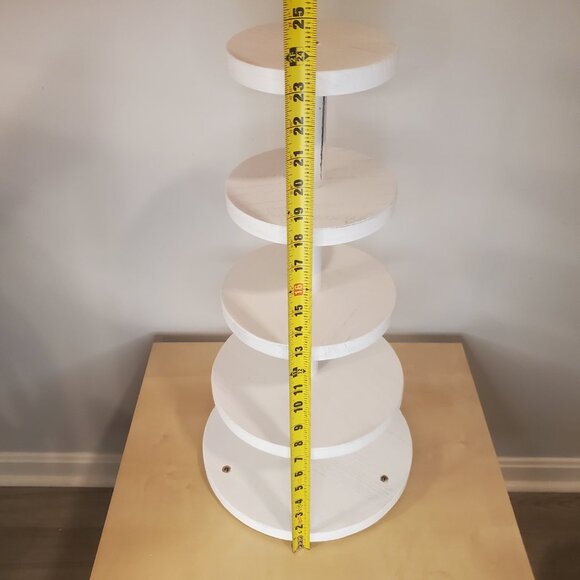 New - 24" Five Tier Cupcake/Dessert Display Stand in White Wood Finish - Picture 8 of 10